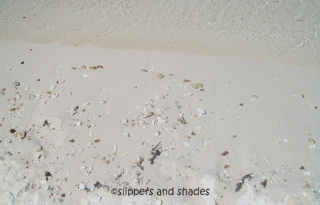 The fine powdery and creamy white sand 