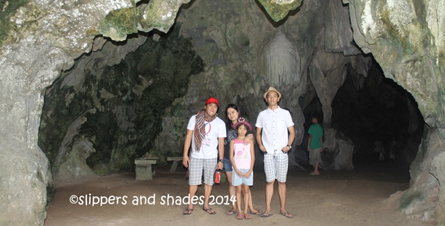 My family on the second opening of the cave